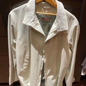 Prada Men’s Diamond White Rain Coat